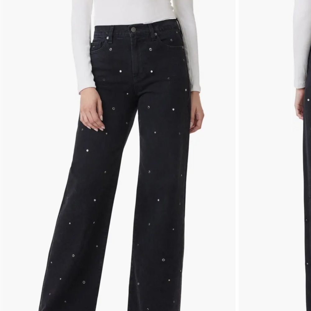 Habitual Denver Grommet High Rise Black Wide Leg Jeans